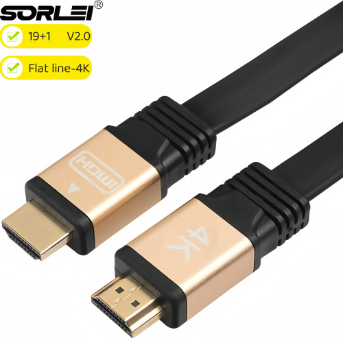High quality V2.0 1M/1.8M/3M/5M/10M Flat braided HDMI metal shell 18Gbps 1080P 3D 4K*2K HDMI cable for HDTV