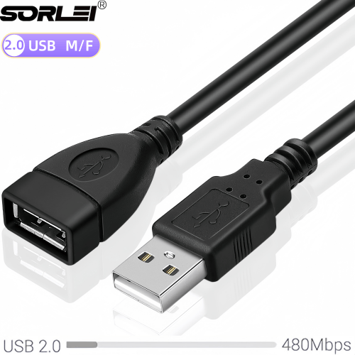 0.3M 0.5M 1M1.5M 3M 5M Black USB 2.0 Male to Female Adapter Extension USB Data Cable