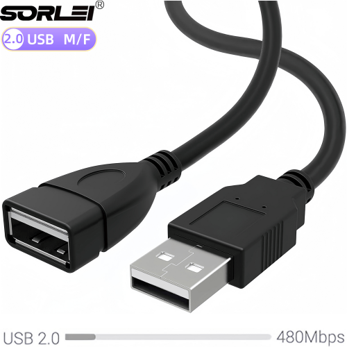 0.3M 0.5M 1M1.5M 3M 5M Black USB 2.0 Male to Female Adapter Extension USB Data Cable